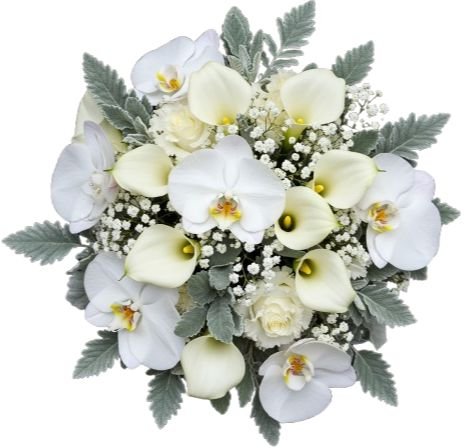 Phalaenopsis Orchids with Calla Lily and Lisianthus Bouquet - Flowers Box London