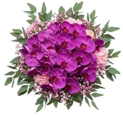 Phalaenopsis Orchids with Pink Carnations Bouquet