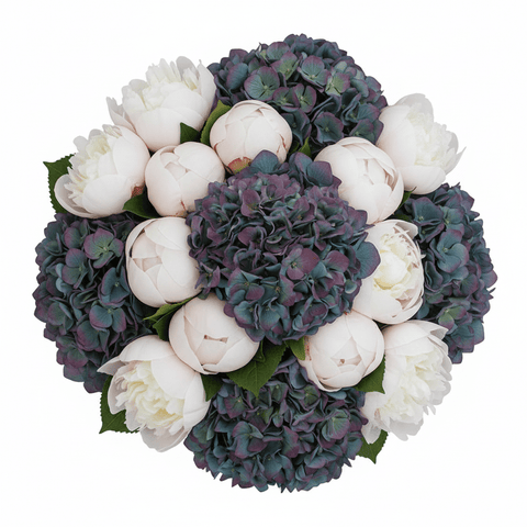 Pimpernel Hydrangea with Peonies Bouquet - Flowers Box London