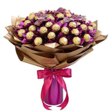 Pink and Gold Chocolate Bouquet with Butterfly - Flowers Box London