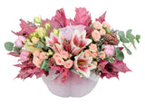 Pink and Ivory Pretty Autumn Pumpkin - Flowers Box London