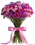 Pink and Purple Limonium Bouquet - Flowers Box London
