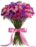 Pink and Purple Limonium Bouquet - Flowers Box London