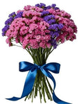 Pink and Purple Limonium Bouquet - Flowers Box London