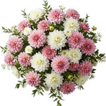 Pink and White Dahlia Bouquet with Gypsophila - Flowers Box London