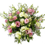 Pink and White Lisianthus Bouquet with Greenery