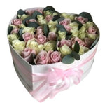 Pink and White Roses in Box