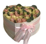 Pink and White Roses in Box