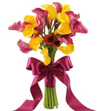 Pink and Yellow Calla Lily Bouquet - Flowers Box London