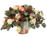 Pink Gold Christmas Arrangement Box - Flowers Box London
