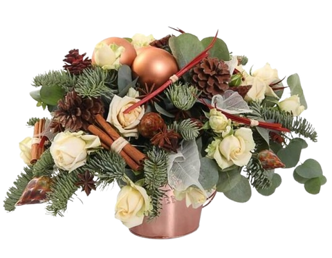Pink Gold Christmas Arrangement Box