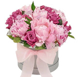 Pink Peony and Roses Box - Flowers Box London
