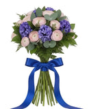 Pink Ranunculus and Hyacinth Bouquet with Eucalyptus - Flowers Box London