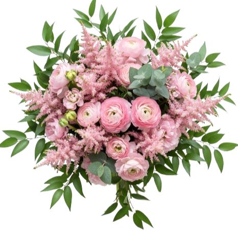 Pink Ranunculus with Stock Bouquet