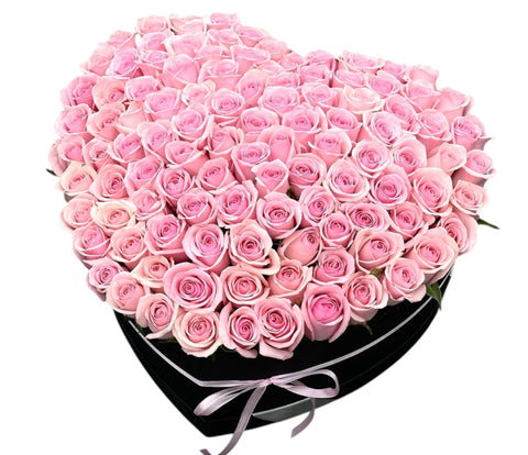 Pink Roses Box - Flowers Box London