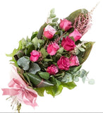 Pink Roses & Greenery Sheaf - Flowers Box London