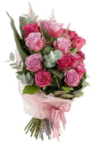 Pink Roses & Greenery Sheaf - Flowers Box London