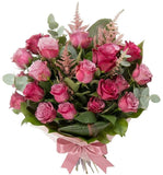 Pink Roses & Greenery Sheaf - Flowers Box London