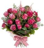 Pink Roses & Greenery Sheaf - Flowers Box London