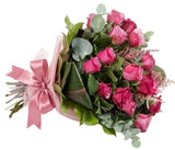 Pink Roses & Greenery Sheaf - Flowers Box London