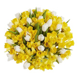 Pleasing Daffodils and Tulips Bouquet - Flowers Box London