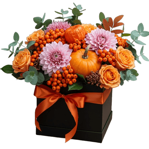 Pretty and Orange Halloween Box - Flowers Box London