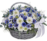 Pretty Basket of Cornflowers and Scabiosa - Flowers Box London