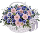 Pretty Basket of Cornflowers and Scabiosa - Flowers Box London