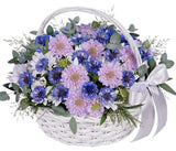 Pretty Basket of Cornflowers and Scabiosa - Flowers Box London