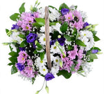Pretty Basket of Daisy Chrysanthemum and Lisianthus - Flowers Box London