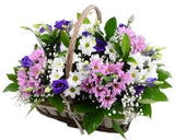Pretty Basket of Daisy Chrysanthemum and Lisianthus