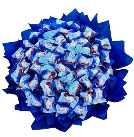 Pretty Blue Bouquet of Chocolate with Butterflies - Flowers Box London