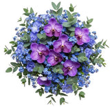 Pretty Bouquet of Blue Forget Me Not and Vanda Orchids