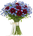 Pretty Bouquet of Forget Me Not and Dahlia