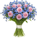 Pretty Bouquet of Forget Me Not and Dahlia
