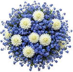 Pretty Bouquet of Forget Me Not and Dahlia