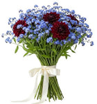 Pretty Bouquet of Forget Me Not and Dahlia