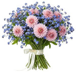 Pretty Bouquet of Forget Me Not and Dahlia - Flowers Box London