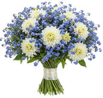Pretty Bouquet of Forget Me Not and Dahlia