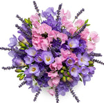 Pretty Bouquet of Freesias and Sweet Pea with Lavender - Flowers Box London