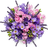Pretty Bouquet of Freesias and Sweet Pea with Lavender - Flowers Box London