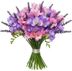 Pretty Bouquet of Freesias and Sweet Pea with Lavender - Flowers Box London