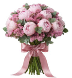 Pretty Bouquet of Peonies with Limonium - Flowers Box London