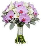 Pretty Bouquet of Pink Phalaenopsis Orchids with Calla Lily - Flowers Box London