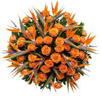 Pretty Bouquet of Roses with Birds of Paradise Blooms