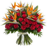 Pretty Bouquet of Roses with Birds of Paradise Blooms