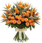 Pretty Bouquet of Roses with Birds of Paradise Blooms