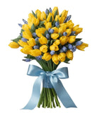 Pretty Bouquet of Tulips with Muscari - Flowers Box London