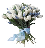 Pretty Bouquet of Tulips with Muscari - Flowers Box London