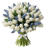 Pretty Bouquet of Tulips with Muscari - Flowers Box London